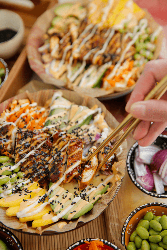 Pokebowl met kip eindresultaat