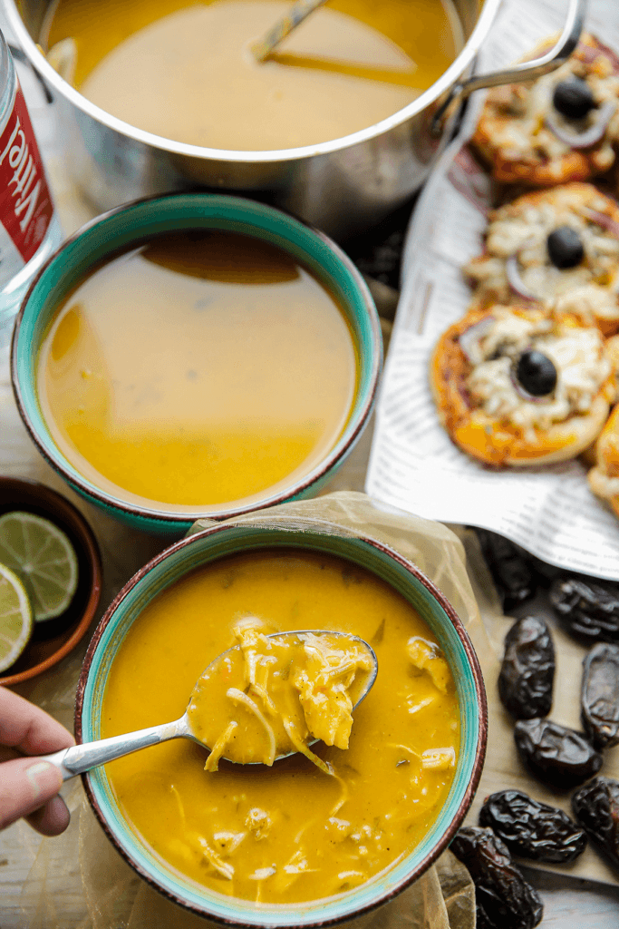 Pompoensoep met kip Kookmutsjes