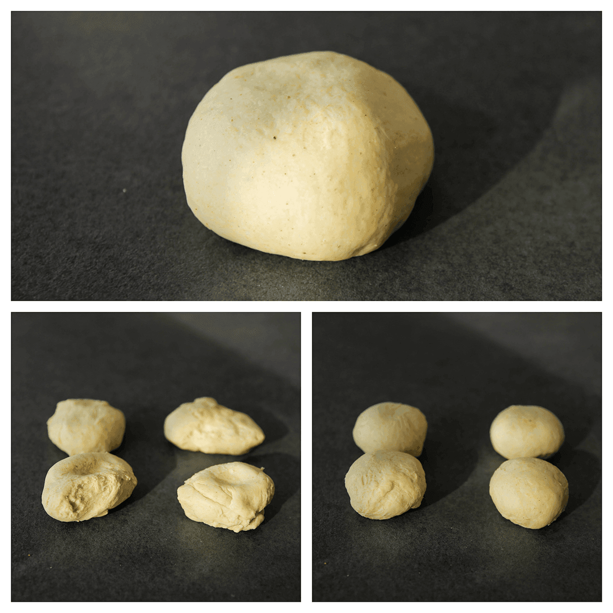 Ras el hanout deeg verdelen door vier stukken