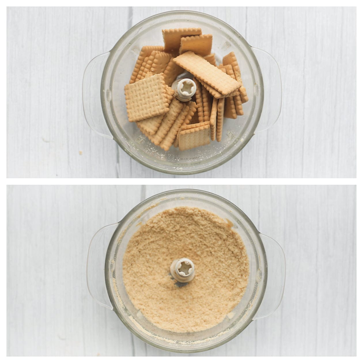 Thee biscuit fijnmalen in een hakmolen