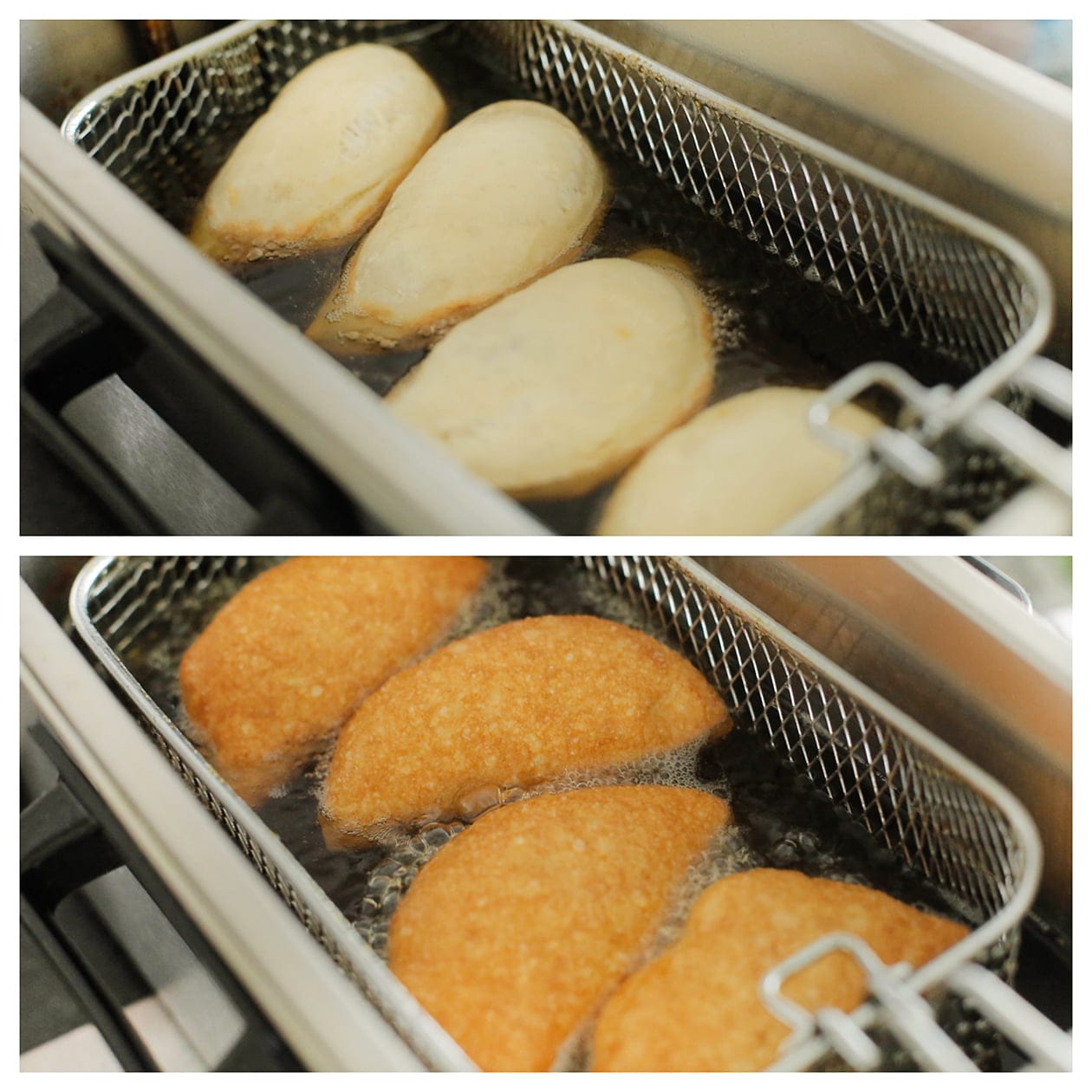 Tonijnhapjes bakken in olie