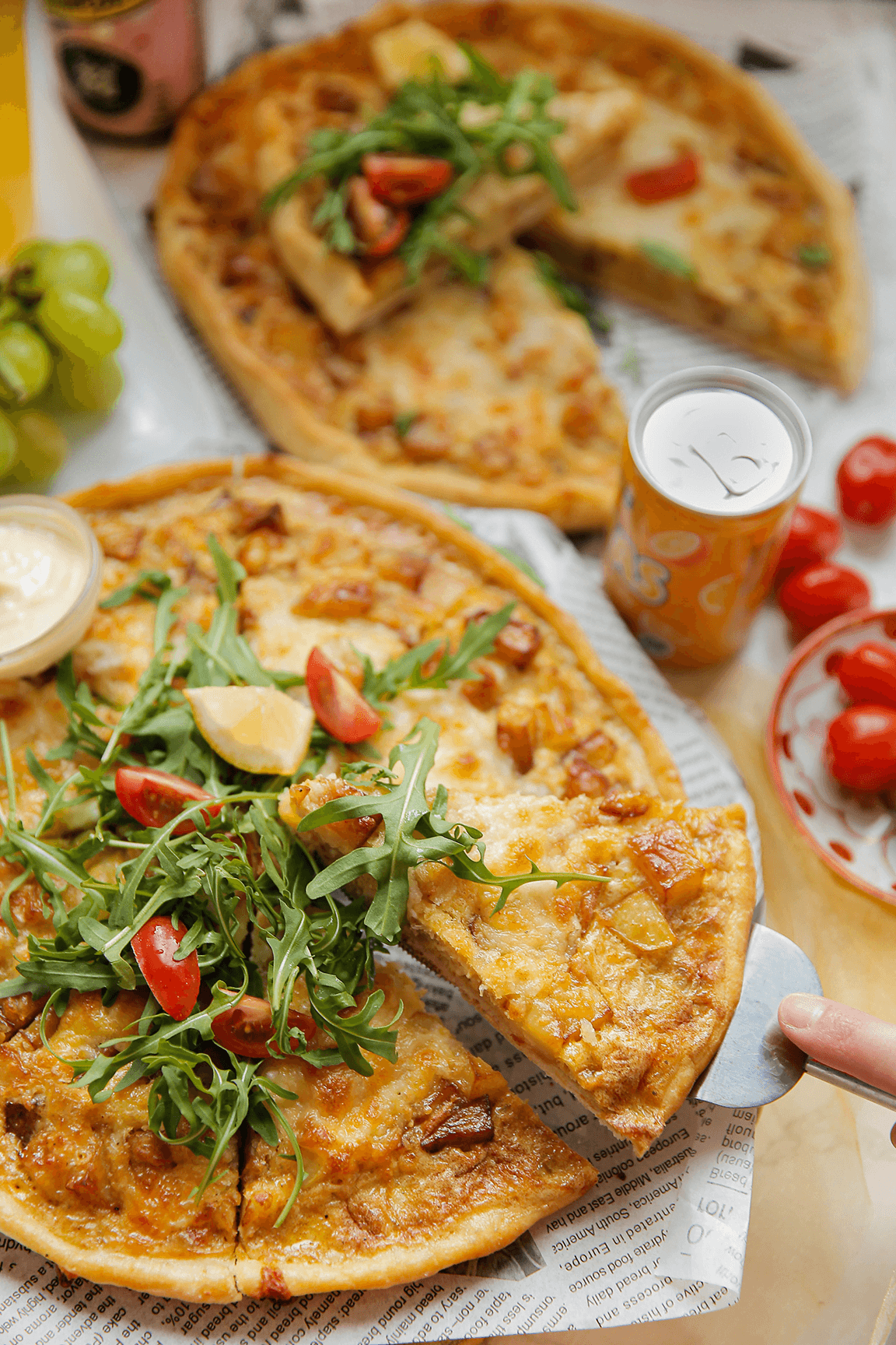 Tortilla batata pizza eindresultaat