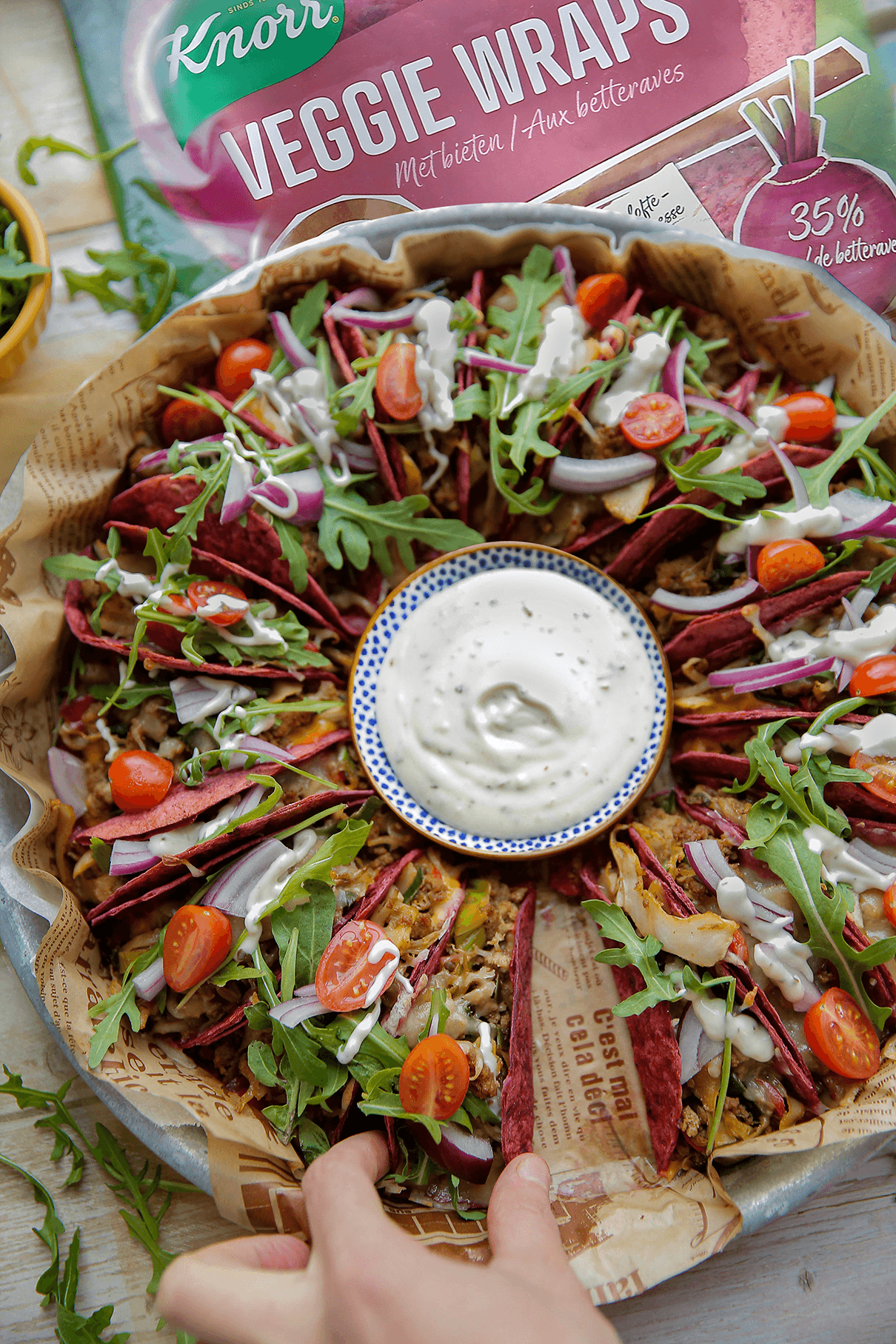 Wraps gevuld met gehakt eindresultaat