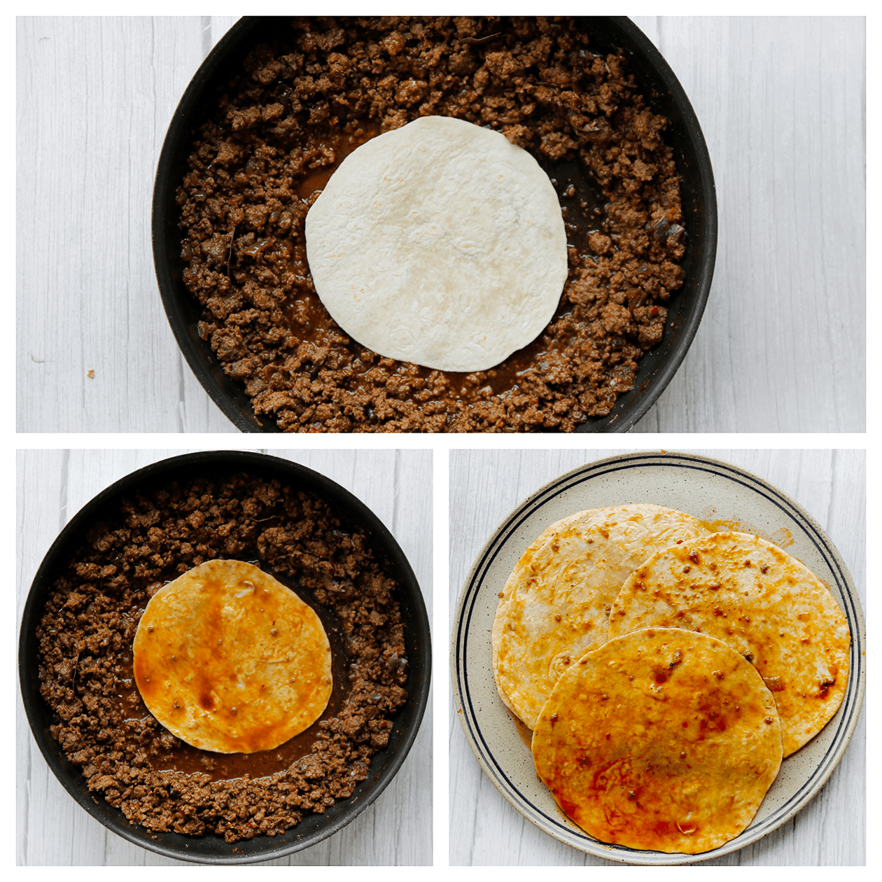 Wraps volledig door de saus halen