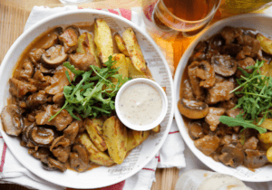 Biefstuk met gebakken aardappels