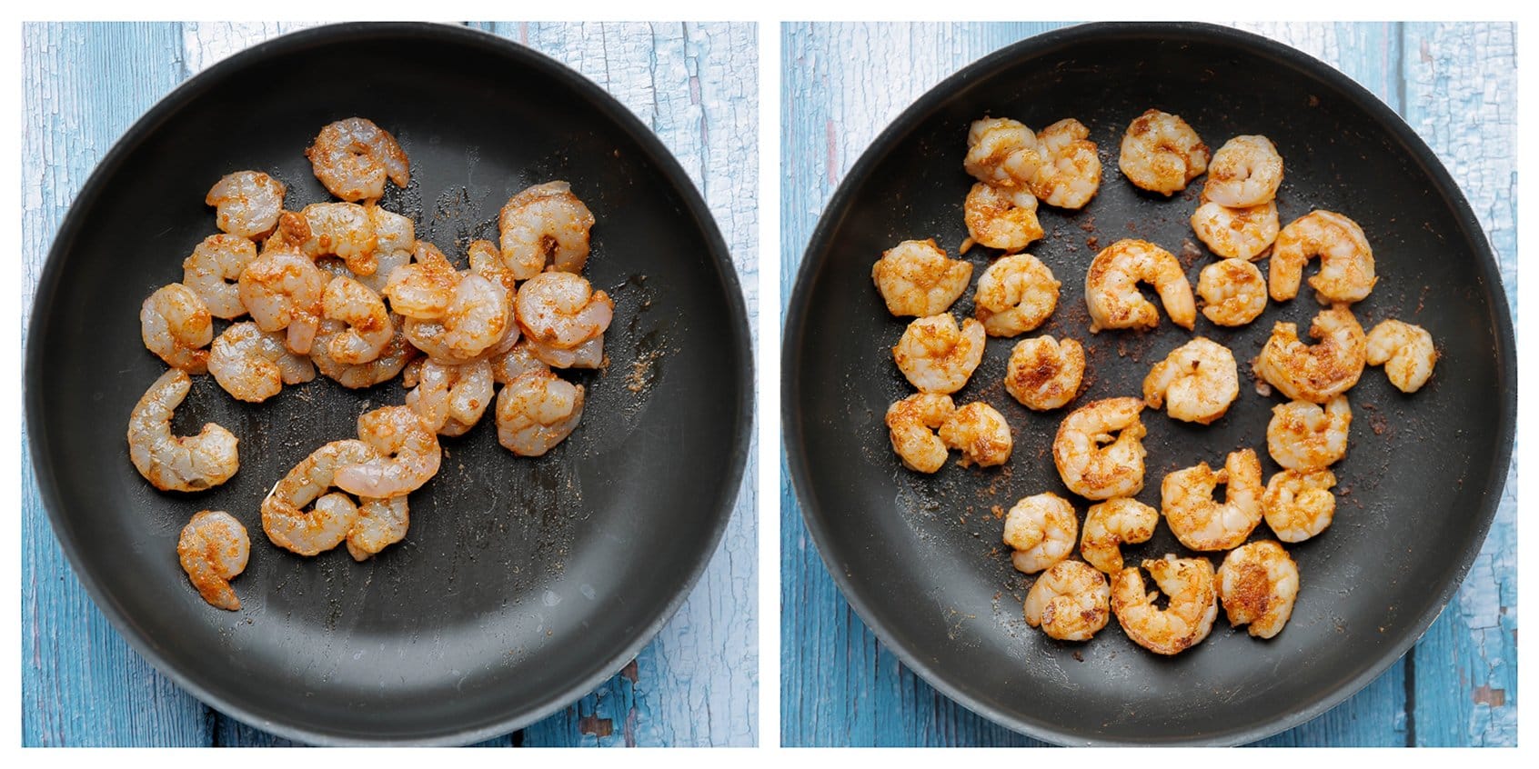 Garnalen een aantal minuten bakken in een koekenpan