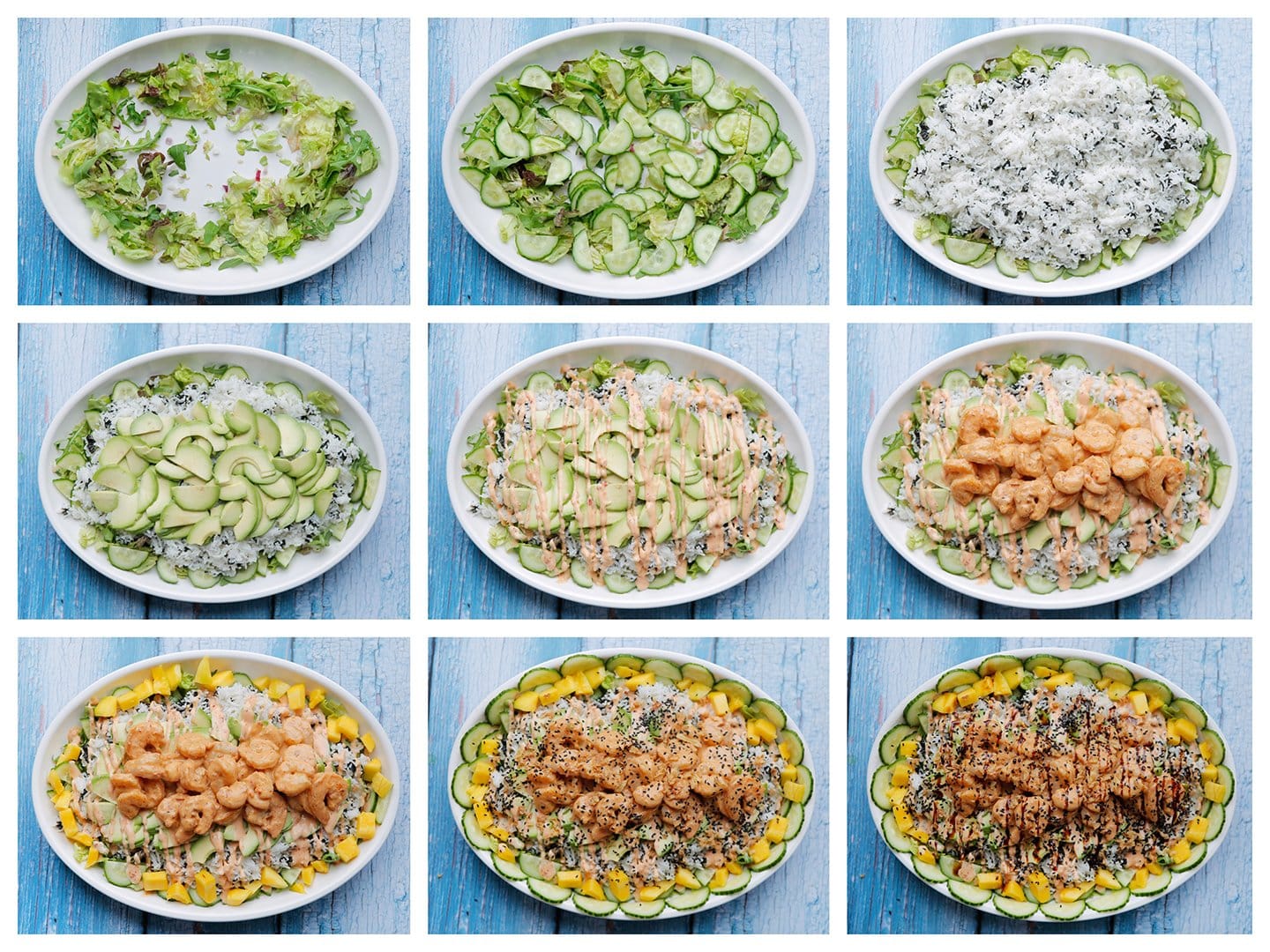 Opmaak van de sushi salade