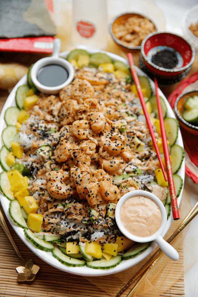 Sushi salade eindresultaat