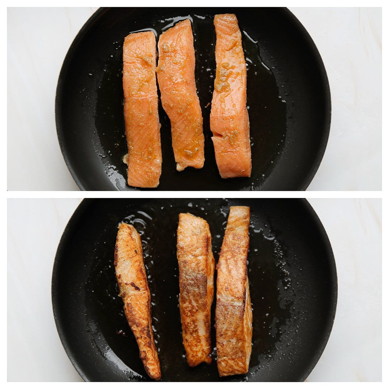 Zalm bakken in een koekenpan