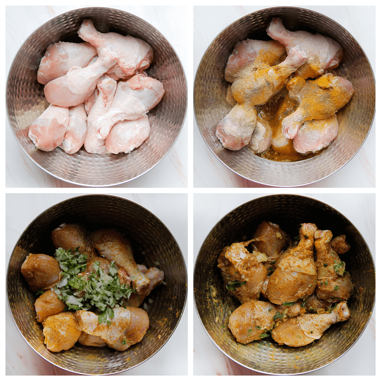 Kipdrumsticks marineren met verse kruiden en uimengsel