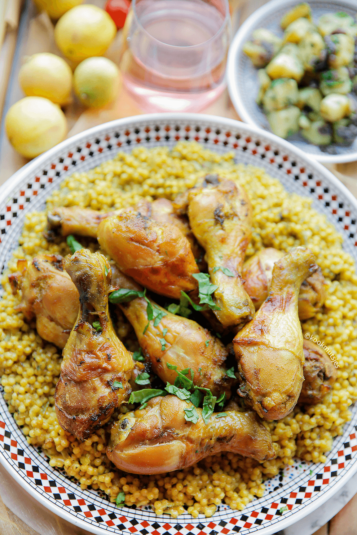 Parelcouscous met kip eindresultaat