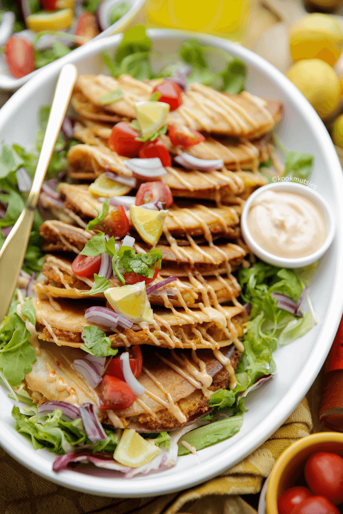 Taco gevuld met aardappelgehaktmengsel eindresultaat