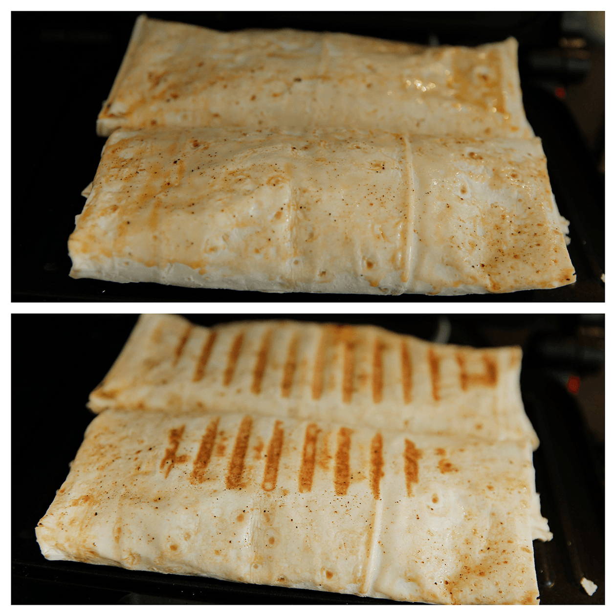 Yufka vellen met zalm en rijst grillen