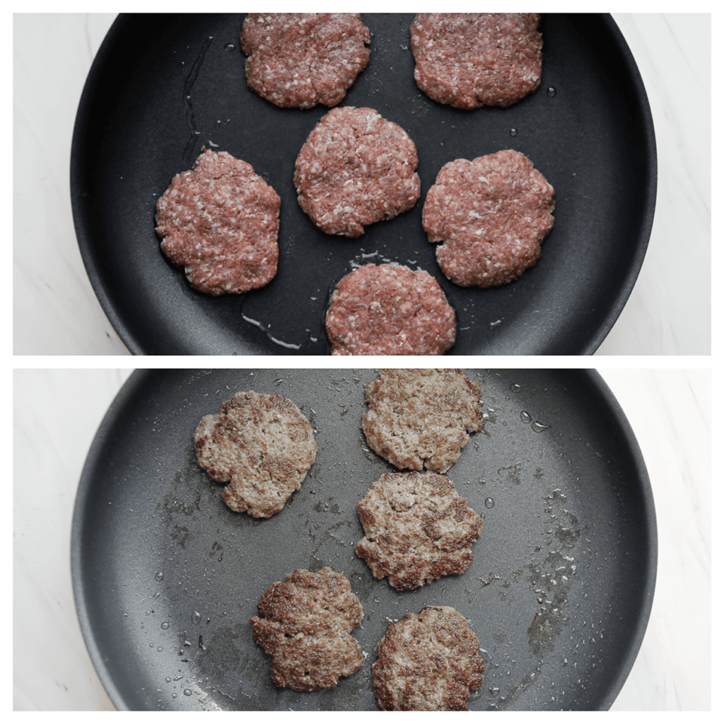 Bak de burgers aan beide kanten gaar.