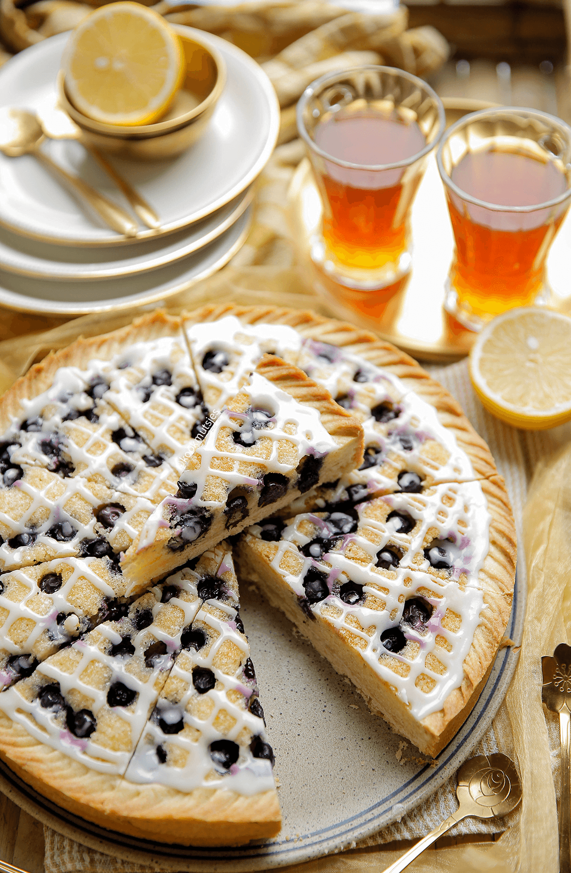 Bosbessen frangipane eindresultaat Kookmutsjes