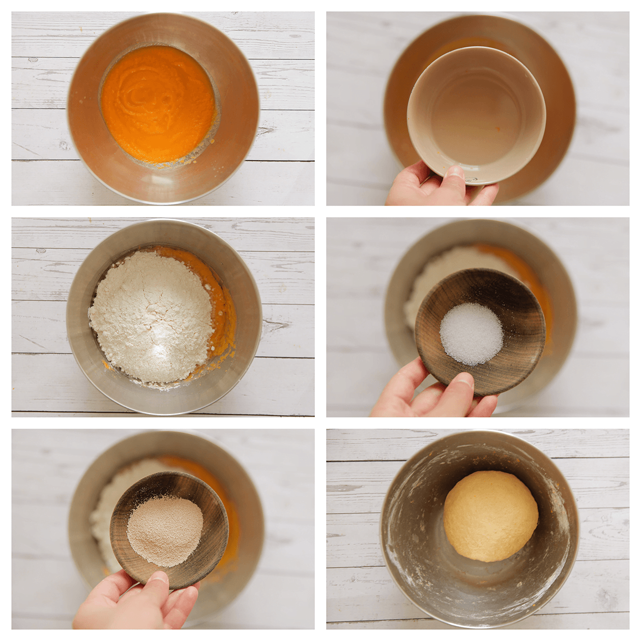 Deeg kneden voor de zoete aardappel wraps