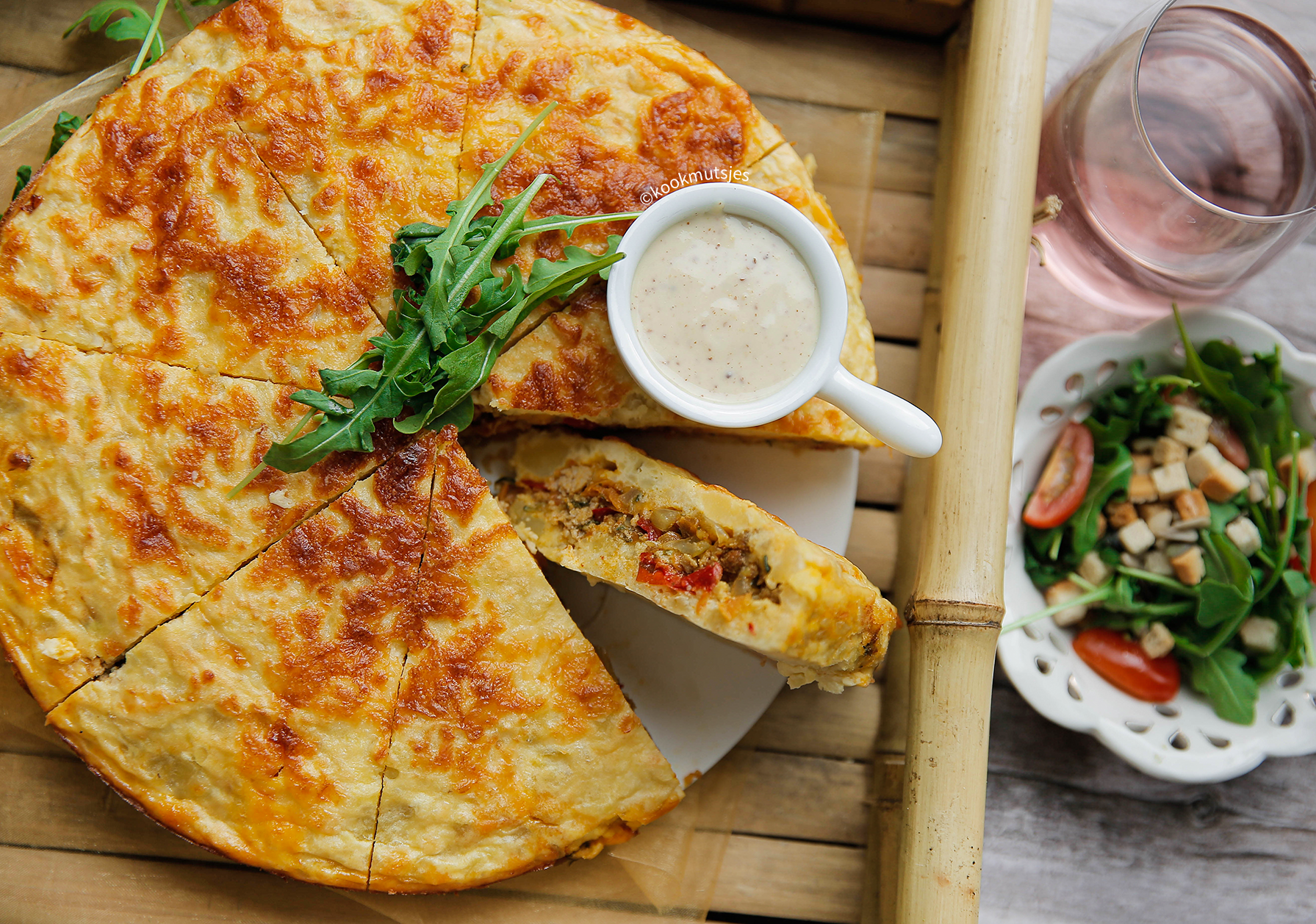 Aardappel-omeletschotel met gehakt