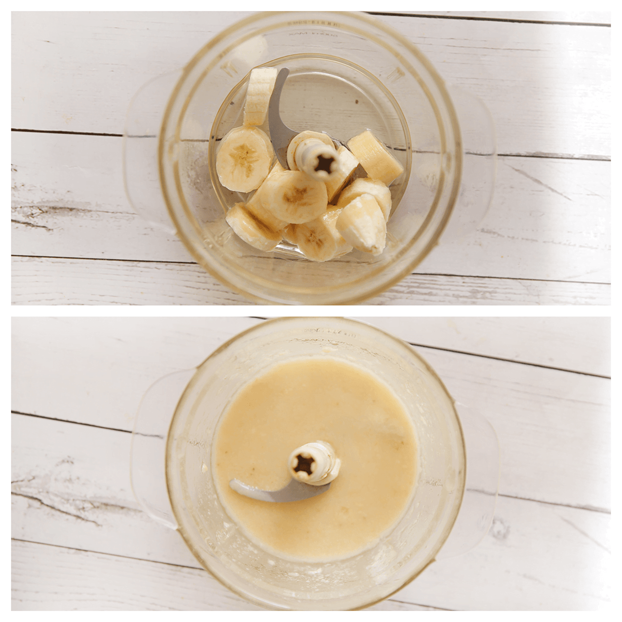 Banaan fijnmalen in een hakmolen