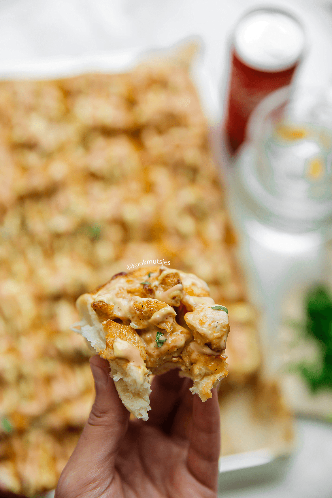 Broodjes met hete kip eindresultaat Kookmutsjes