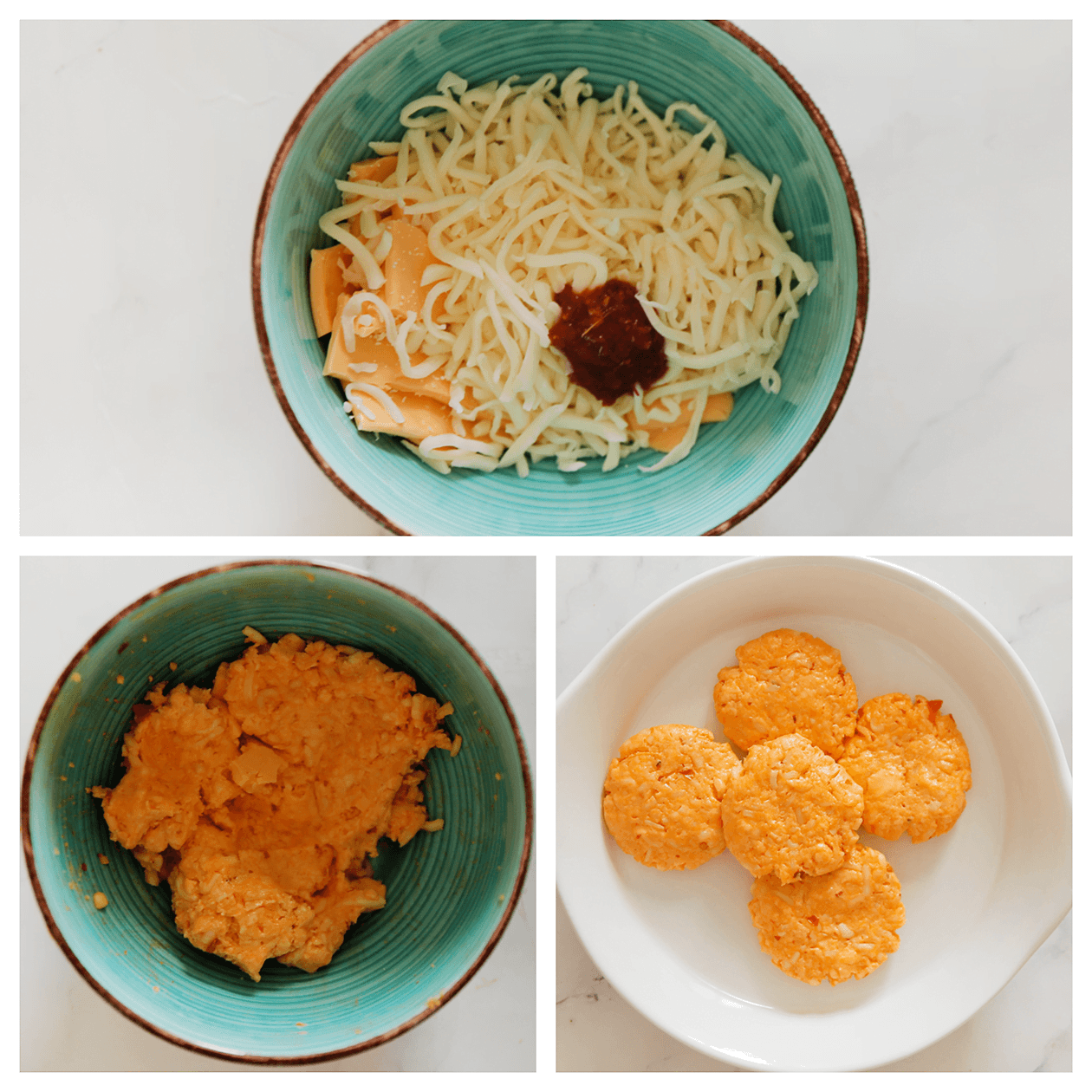 Kaasvulling maken voor de kipburgers