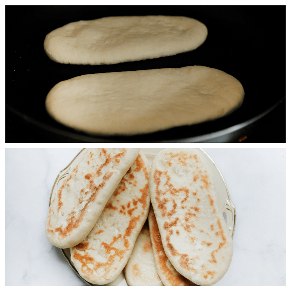 Verhit een pan met dikke bodem op niet al te hoog vuur. Bak de broodjes een aantal minuten aan elke kant.