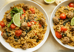 Parelcouscous met gehaktballetjes Kookmutsjes