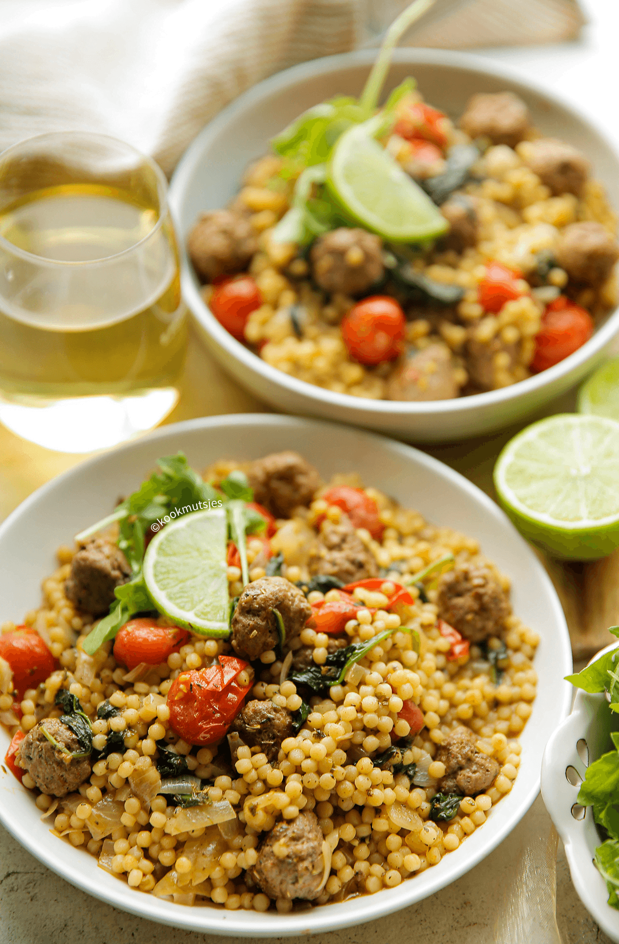 Parelcouscous met gehaktballetjes