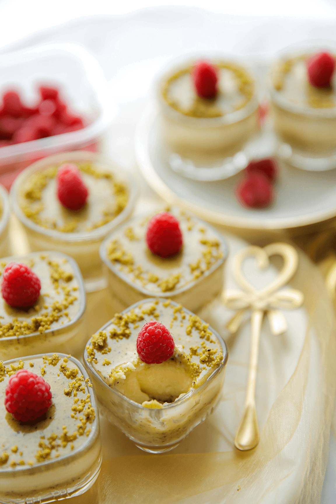Pistache toetje in glas Kookmutsjes eindresultaat