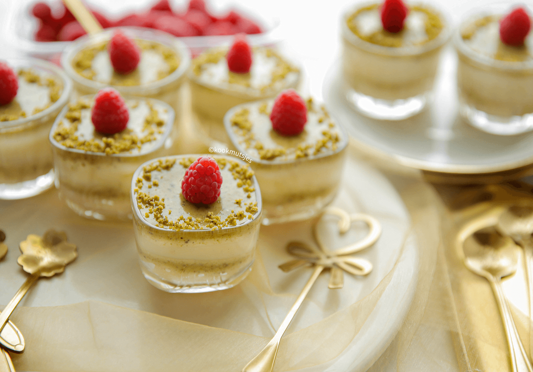 Pistache toetjes Kookmutsjes