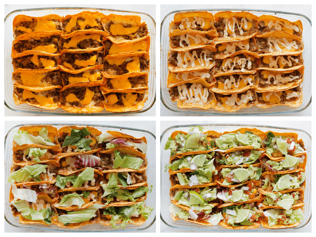 Verdeel er saus over naar wens (ik heb samuraisaus gebruikt). Garneer met sla en guacamole.