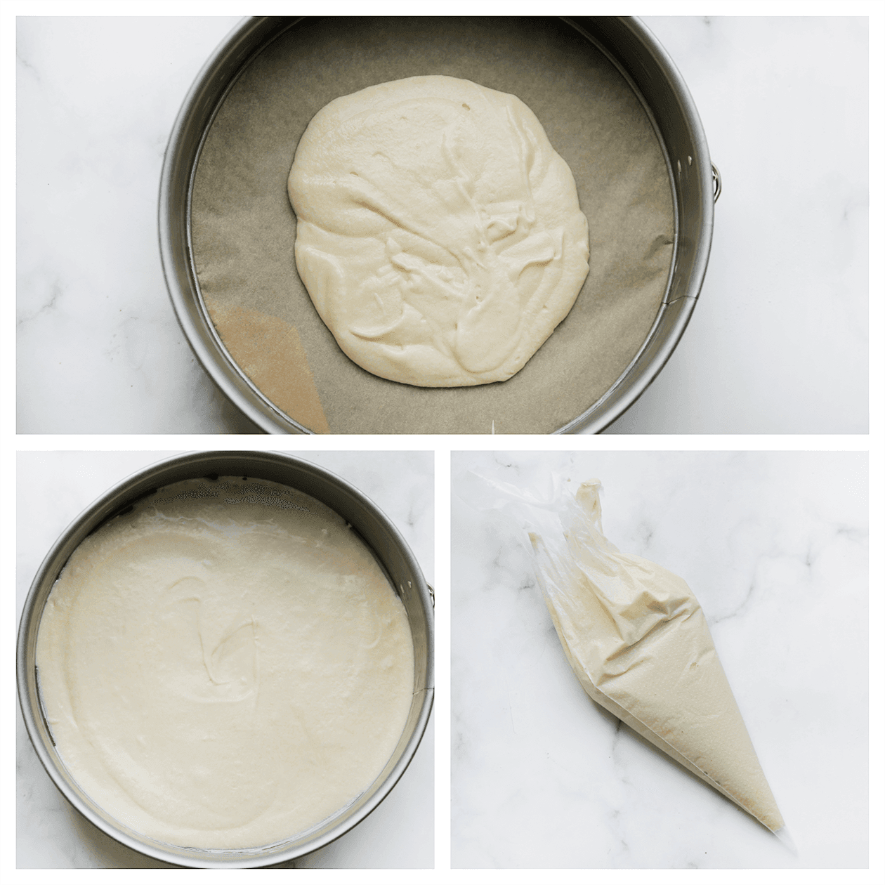 Cakebeslag voor de kaneelcake verdelen over een bakvorm