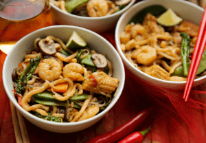 Garnalen en groenten uit de wok Kookmutsjes