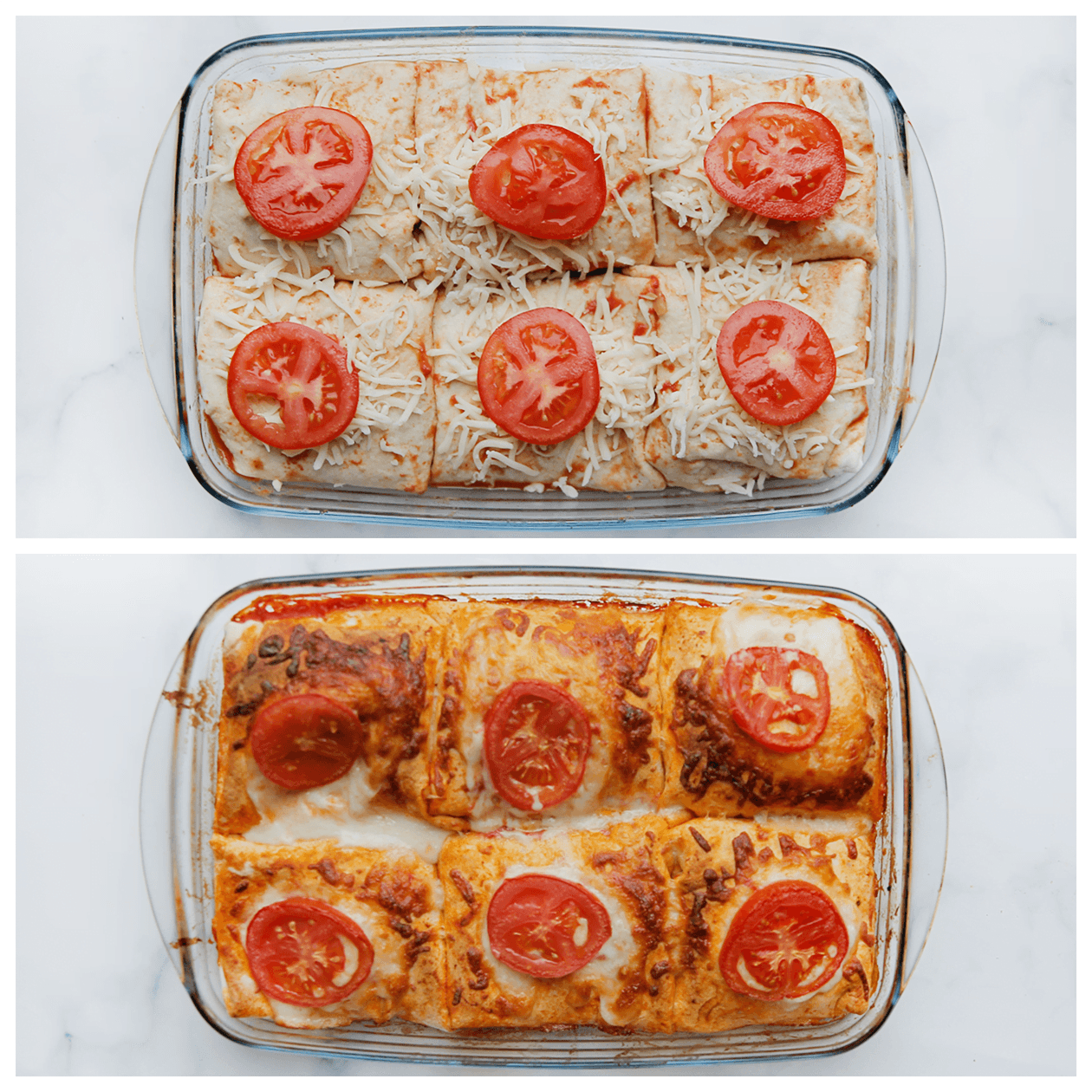 Gehaktpakketjes in tomatensaus bakken in de oven