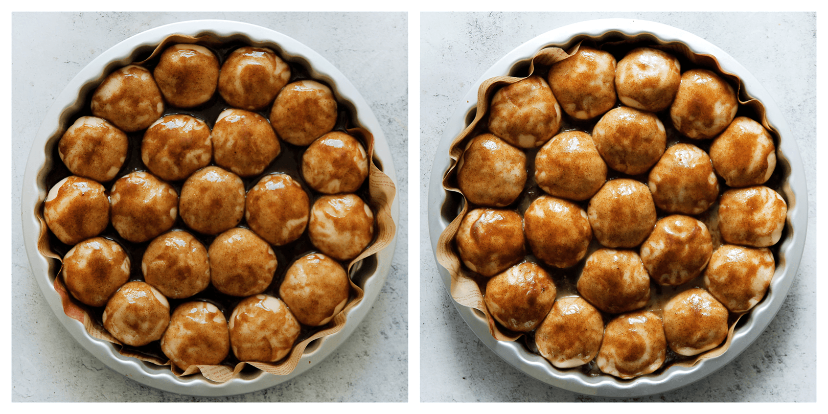 Kaneelbollen een half uur laten rijzen