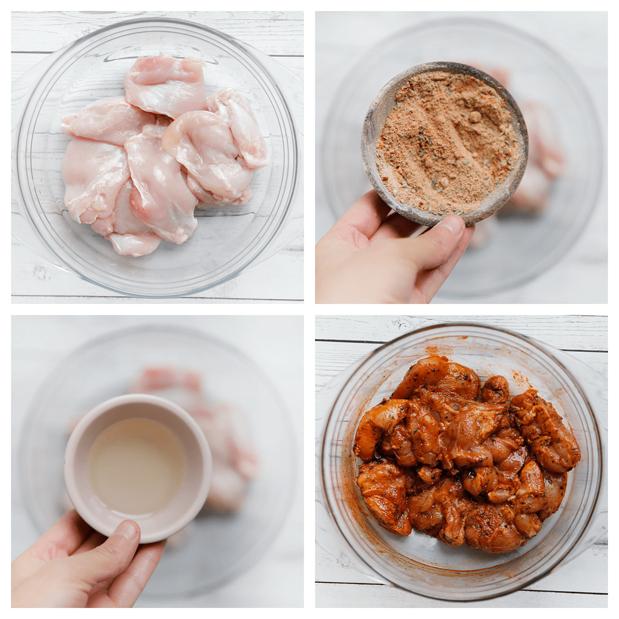 Kip marineren met kruidenmix en zonnebloemolie