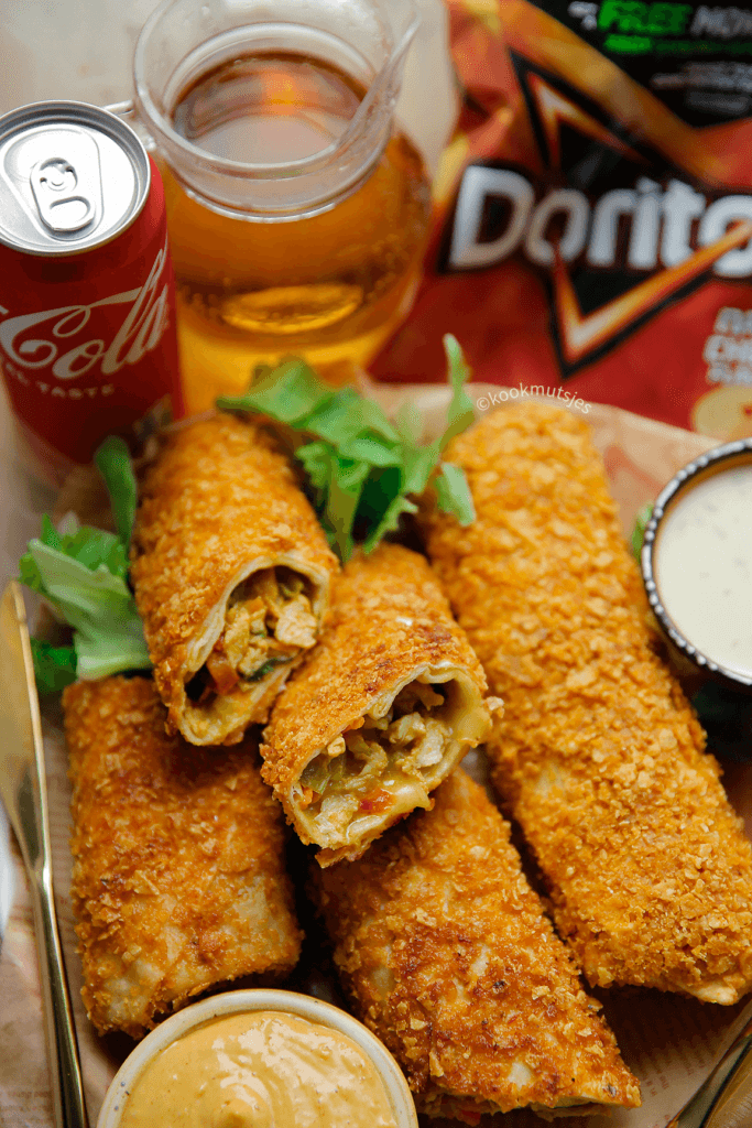 Krokante doritos wraps met kip Kookmutsjes