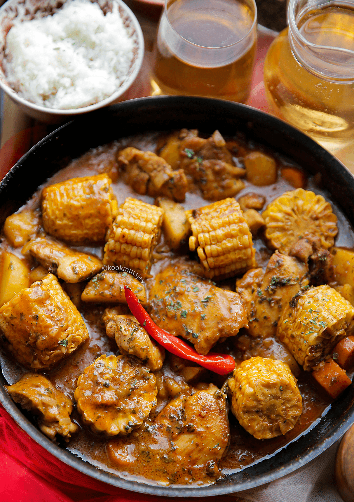 Mais met kip eindresultaat van Kookmutsjes