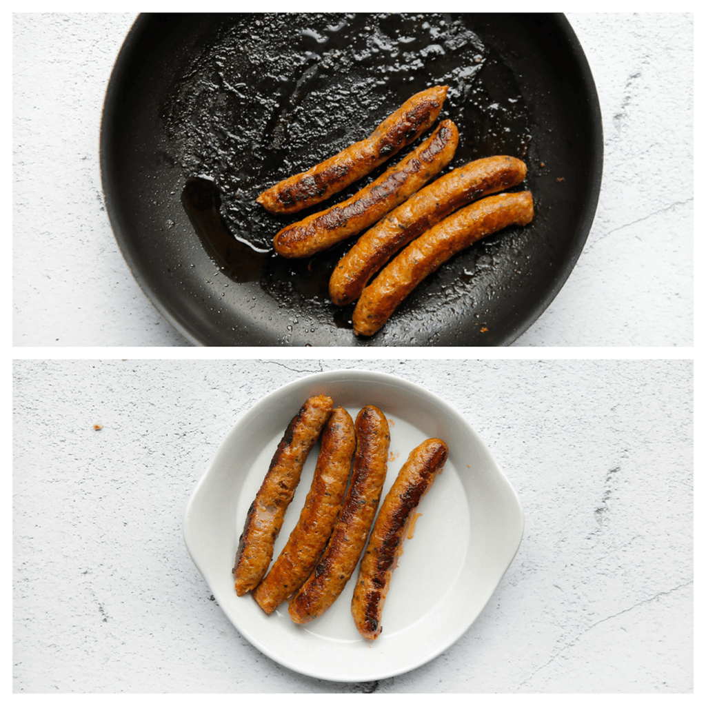 Bak de merguez worstjes gaar.