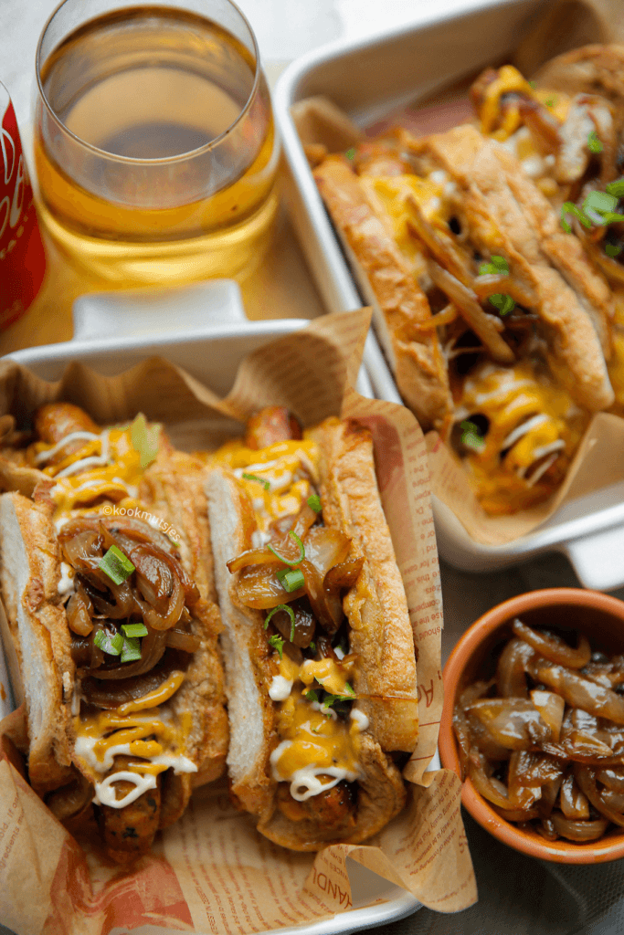 Merguez met ei eindresultaat Kookmutsjes