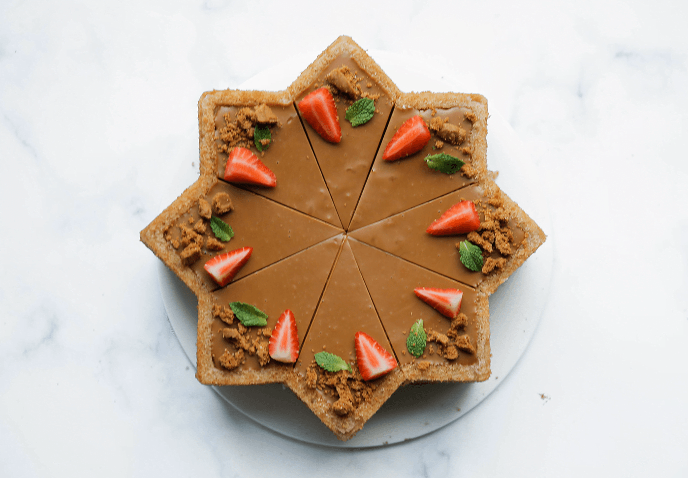 Speculoostaart aansijden en garneren