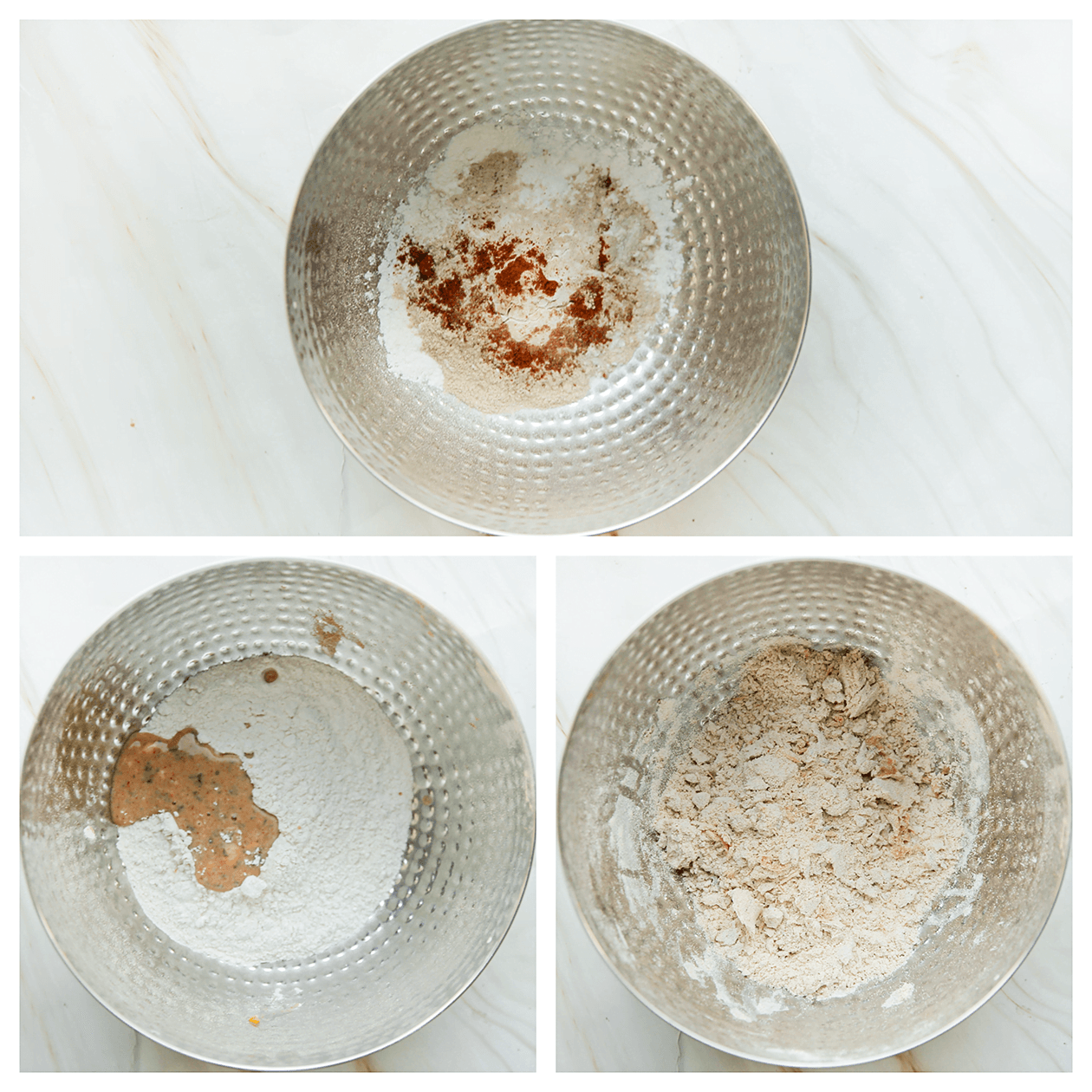 Bloemmengsel mengen in een diepe kom