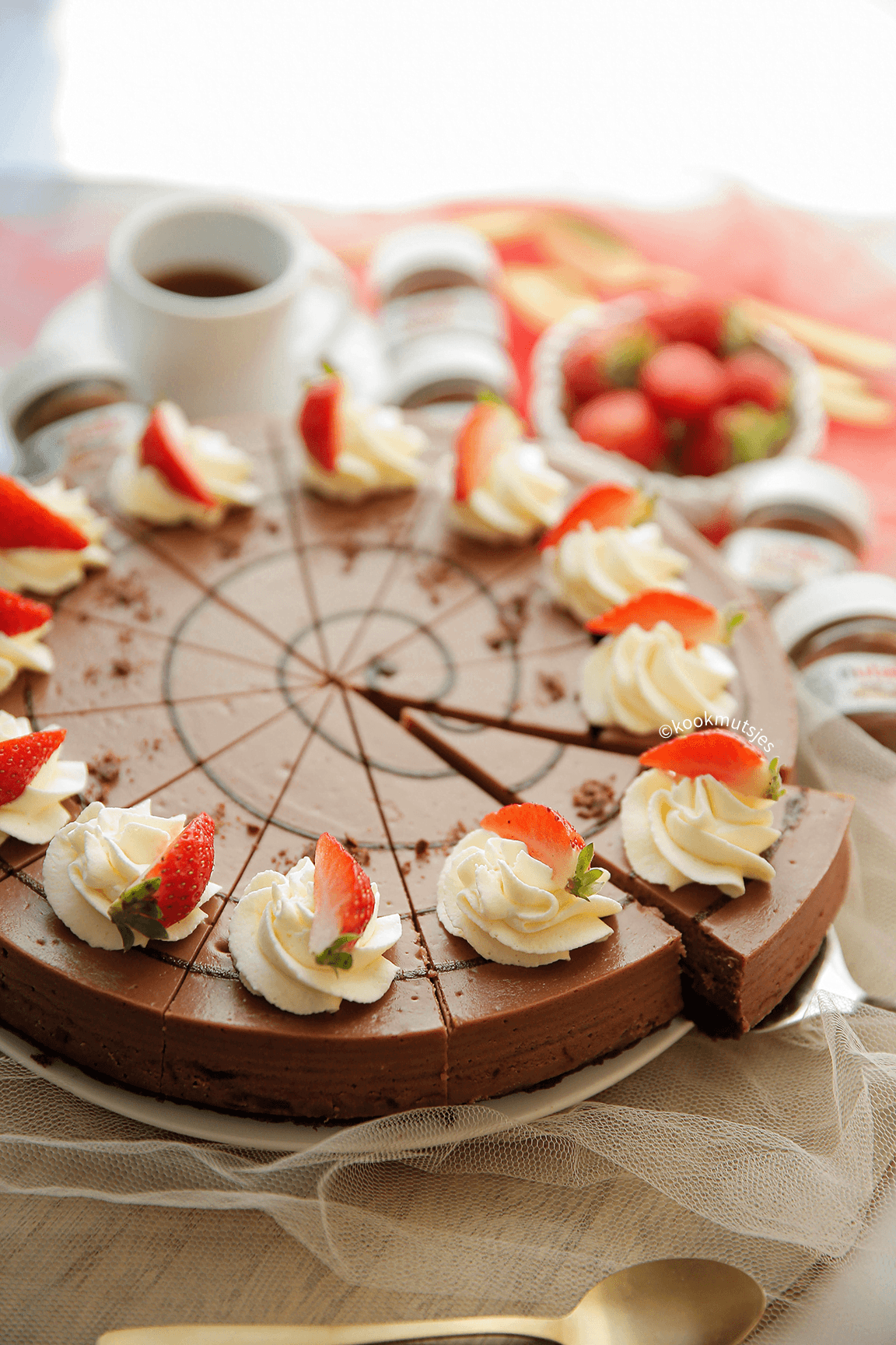 Brownie nutella cheesecake eindresultaat