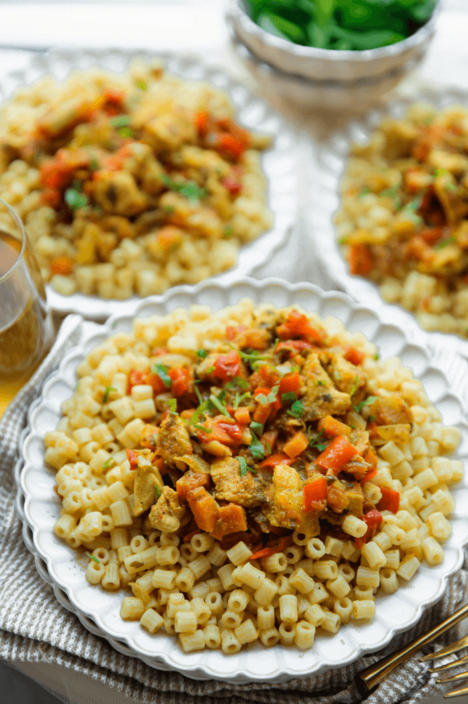 Ditalini met kip en groenten eindresultaat