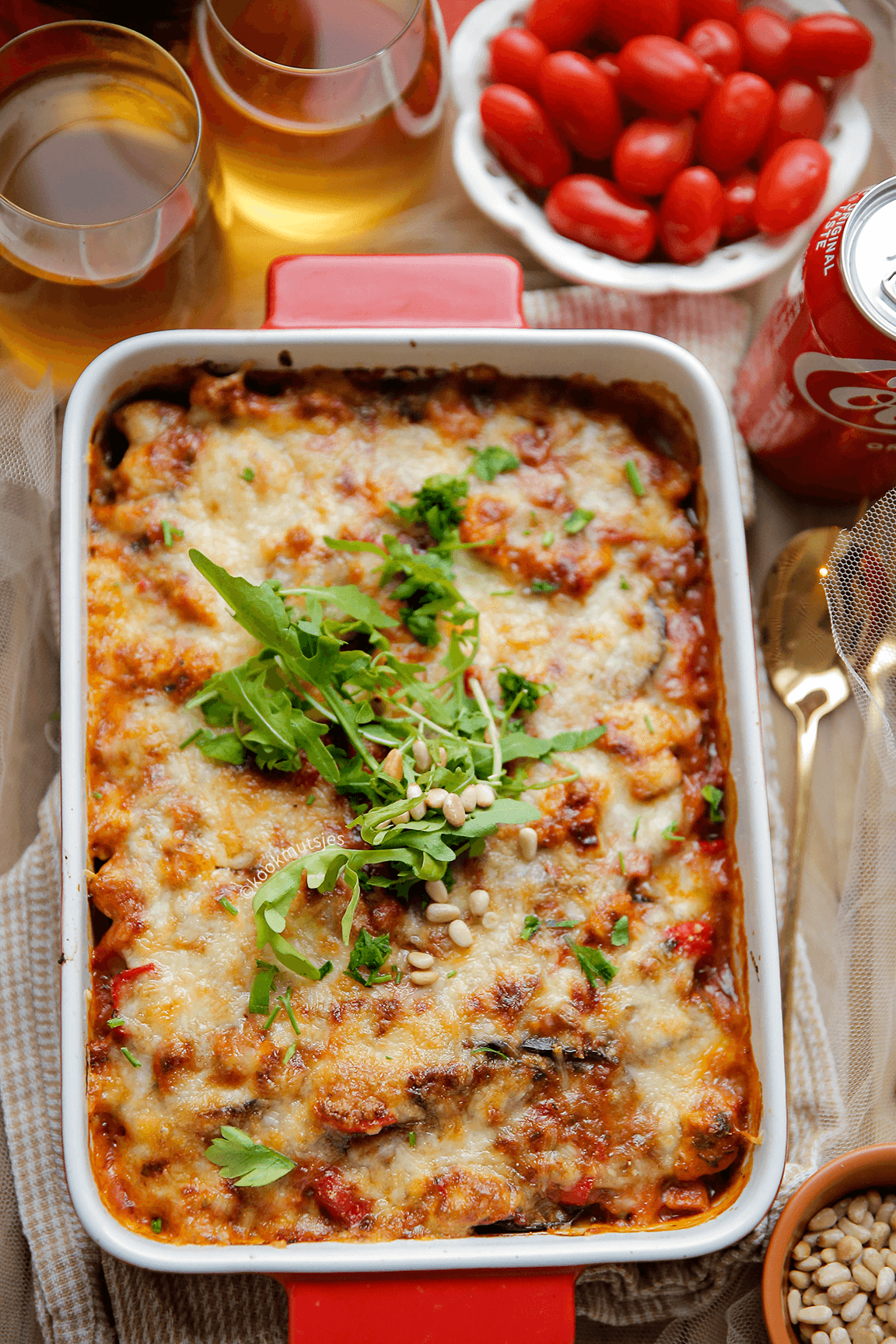 Kip met aubergineschotel eindresultaat Kookmutsjes