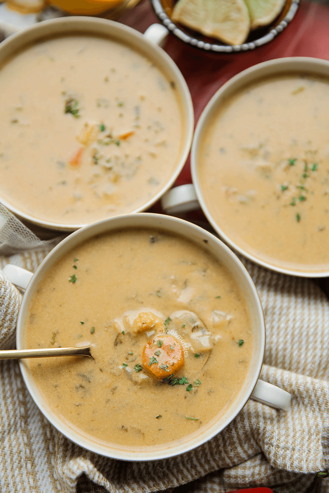 Kokossoep met kip eindresultaat