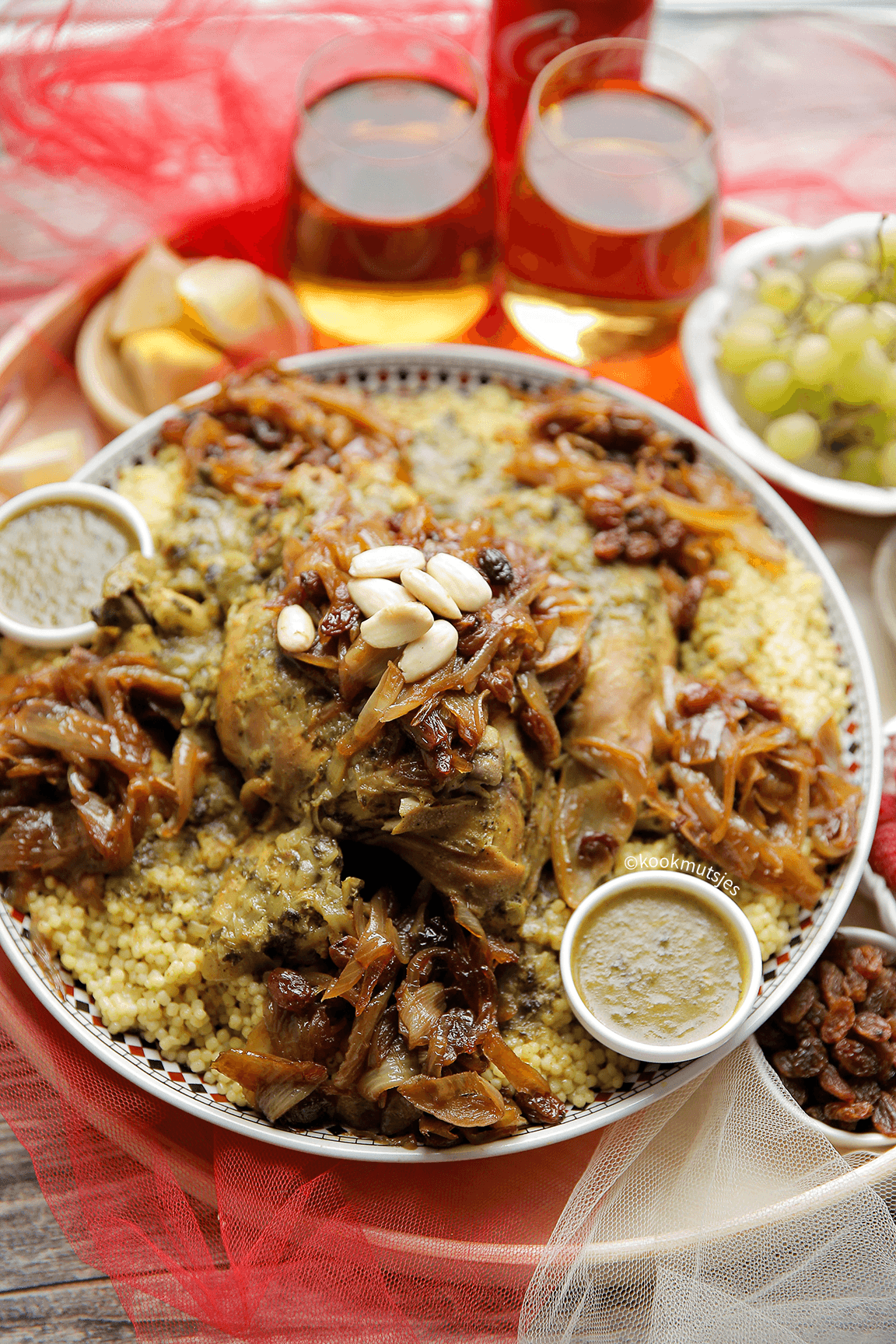 Parelcouscous met kip en ui eindresultaat