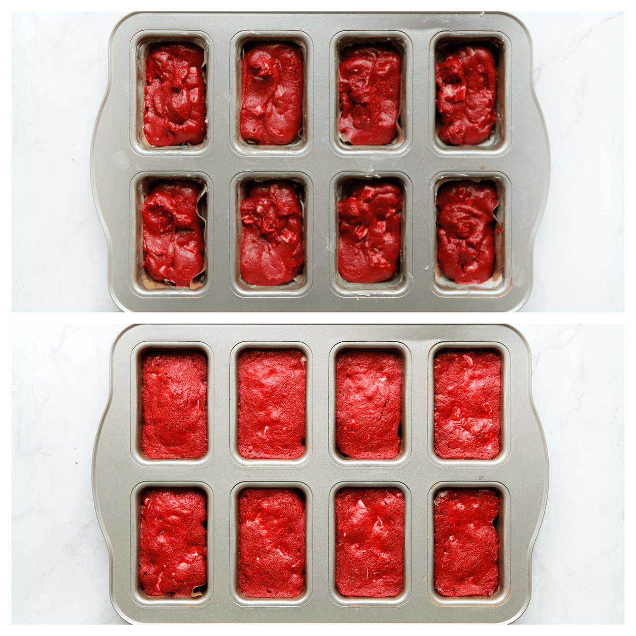 Red velvet brownies bakken in de oven
