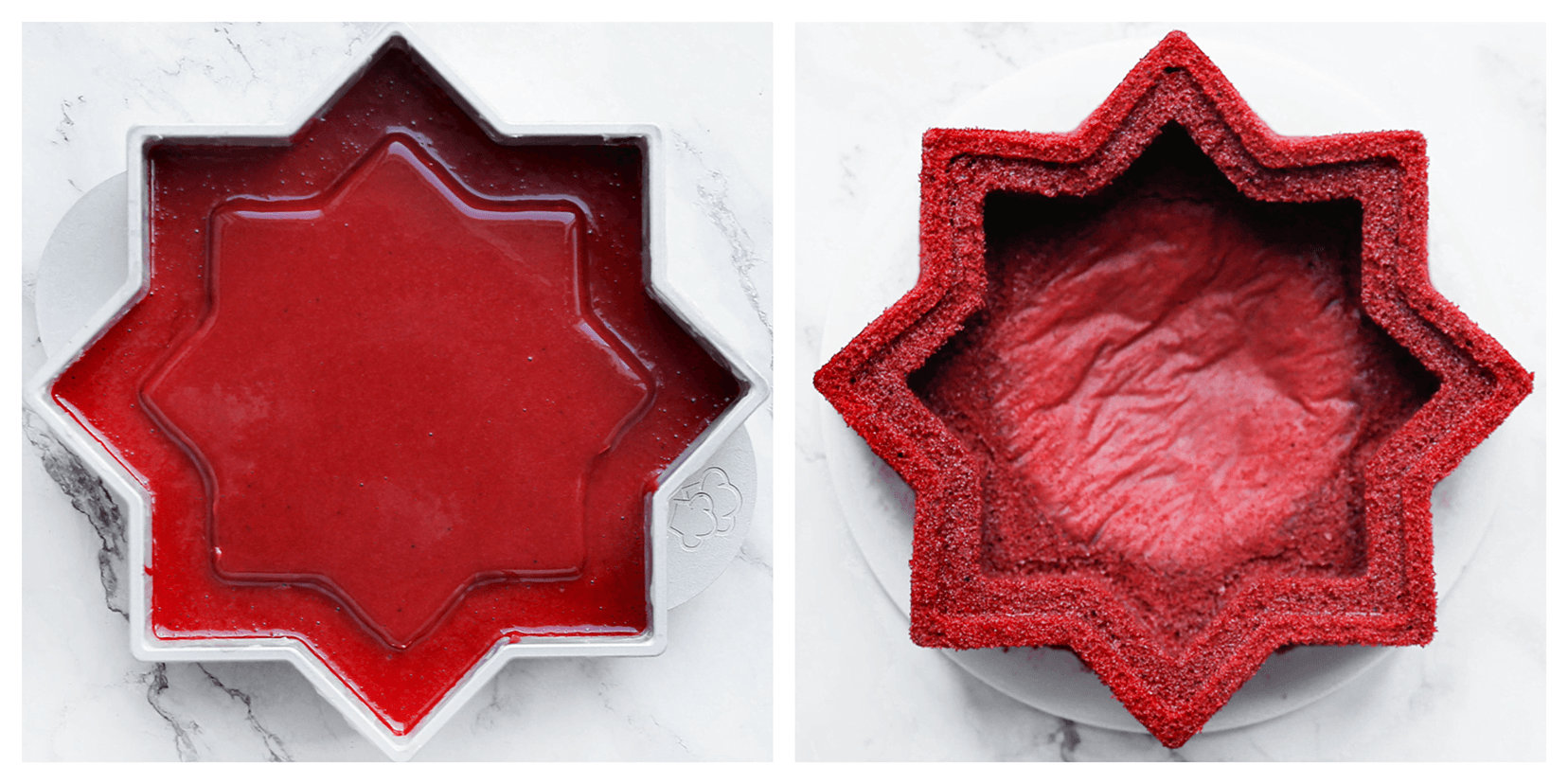 Red velvet in andalus bakvorm bakken