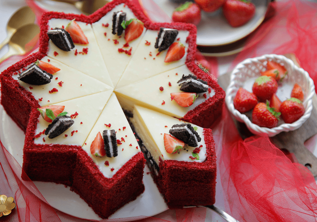 Red velvet oreo ster van Kookmutsjes