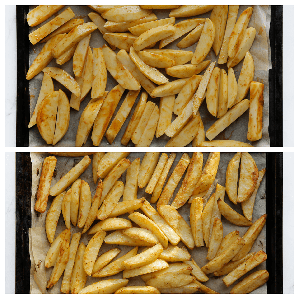 Spicy friet bakken in de oven